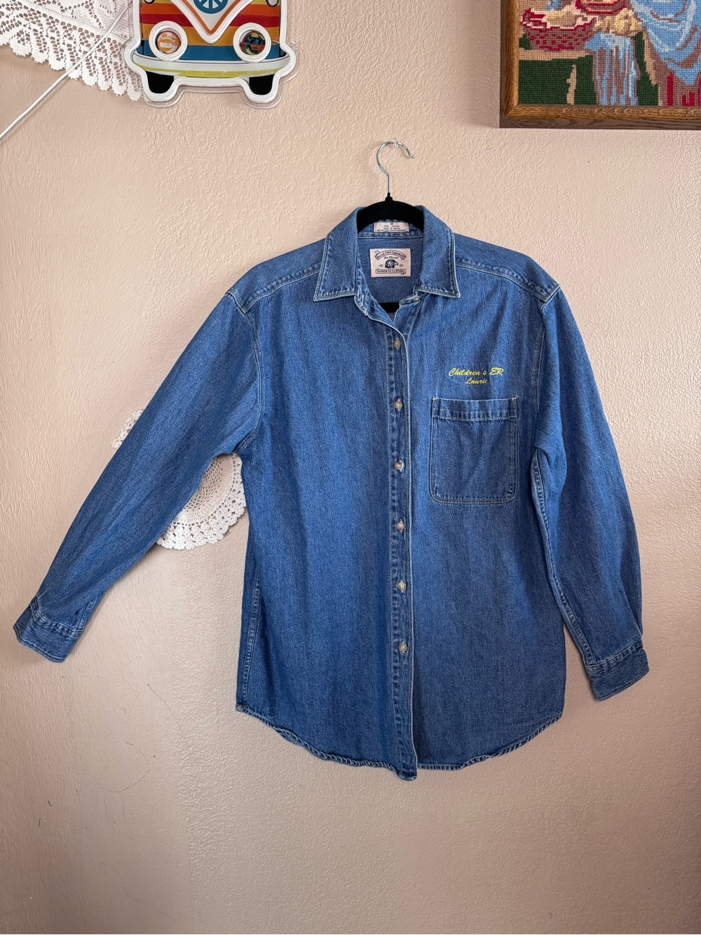 Vintage Denim Button Down Shirt | Size Medium
